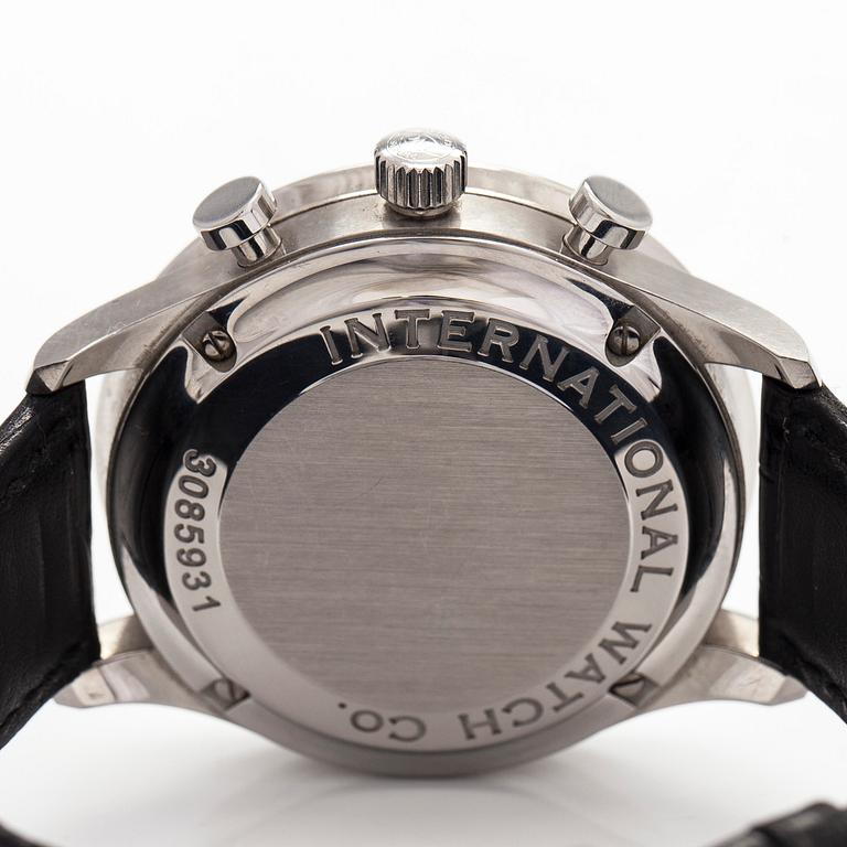IWC, Portuguese, chronograph, wristwatch, 41 mm, steel, automatic, sapphire crystal.