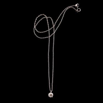 HÄNGE MED KEDJA, 18 k vitguld, briljantslipad diamant 0.85 ct.