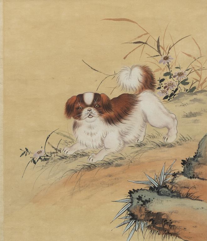 Okänd konstnär, "Hund i landskap", sen Qingdynasti/tidigt 1900-tal.