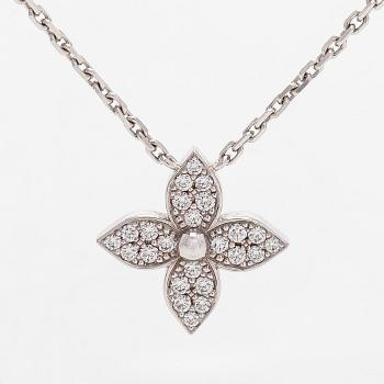 Louis Vuitton, an 18K white gold 'Idylle Blossom Pendant' necklace with diamonds.