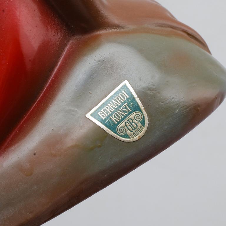 FIGUR, terracotta, etikettmärkt Bernardi Konst, 1950-tal.