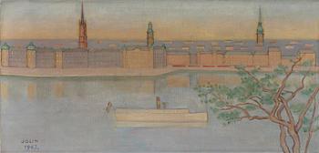 570. Einar Jolin, Utsikt över Riddarholmen och Gamla Stan, Stockholm.