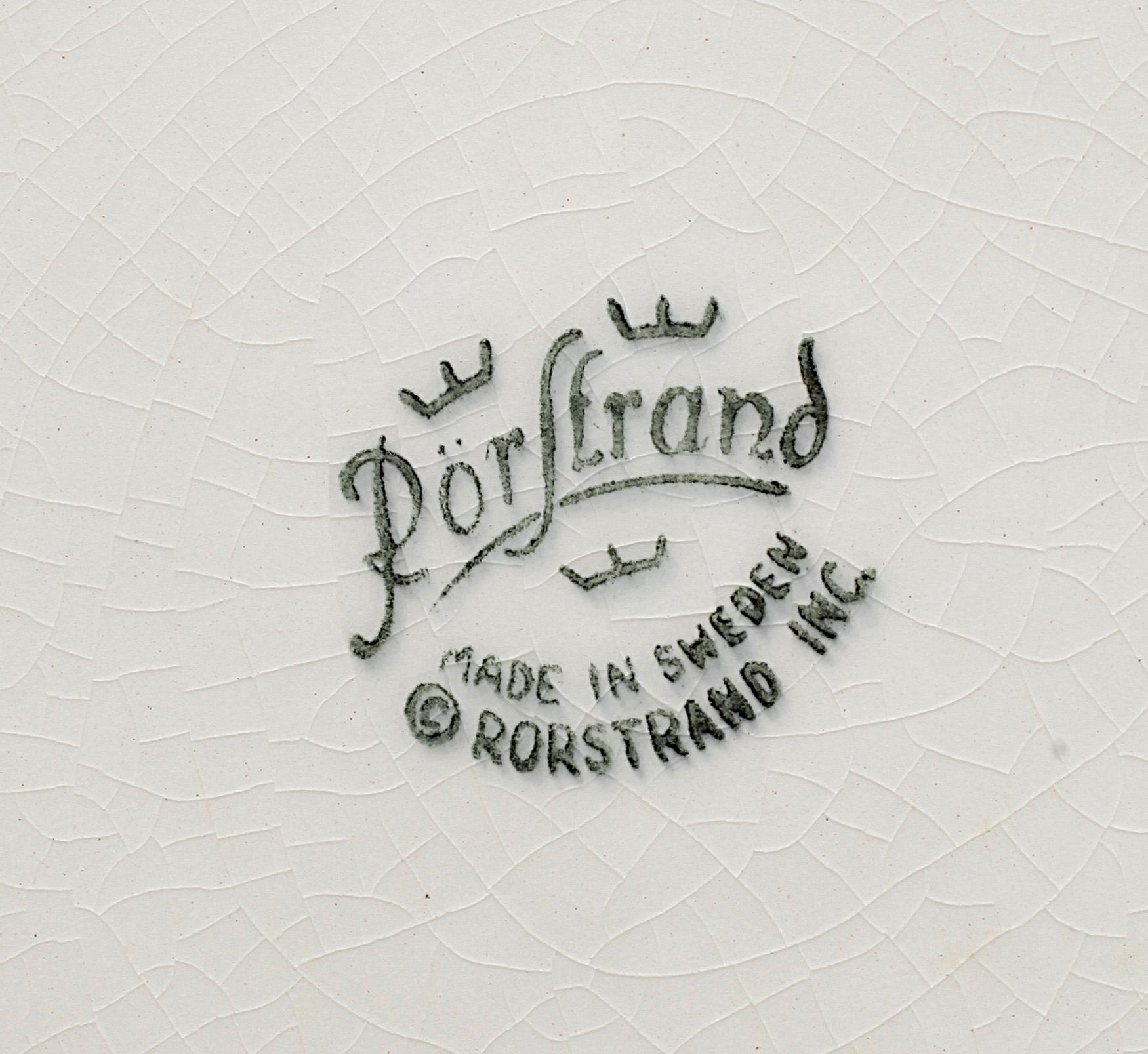 MATSERVISDELAR, 21 delar, flintgods, "Blå Eld", Herta Bengtsson, Rörstrand, 1900-talets andra hälft.