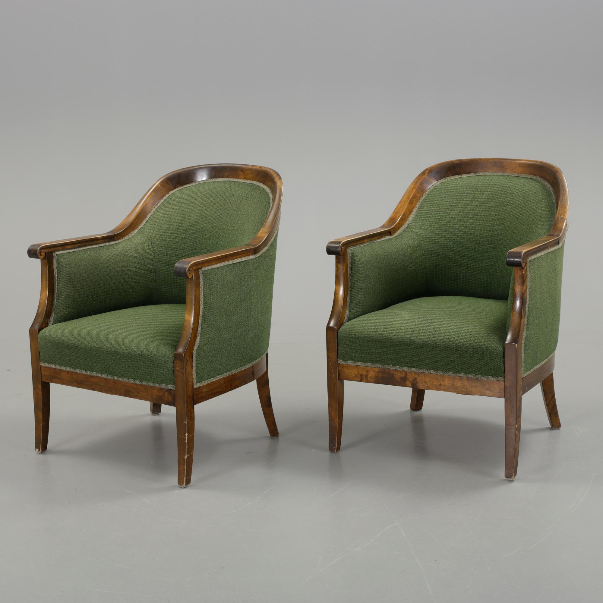FÅTÖLJER, ett par, art deco, 1900-talets första hälft.