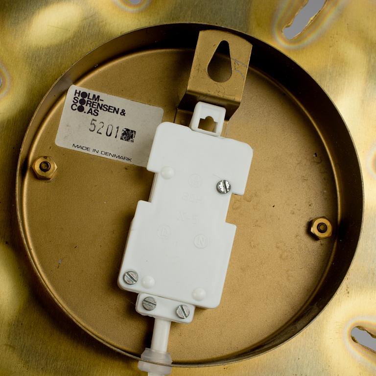 VÄGGLAMPA, mässing, Holm Sørensen & Co, Danmark, 1960/70-tal.