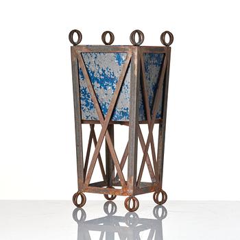 Tage Andersen, a patinated metal flower pot, Denmark, end of 20th century.
