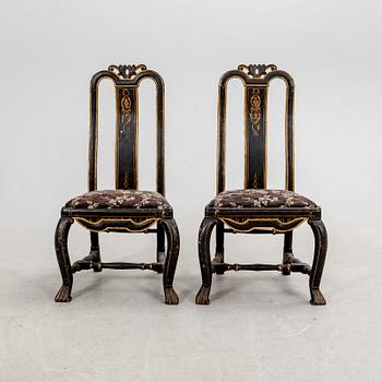 A pair of painted late Baroque chairs first half of the 18th century.