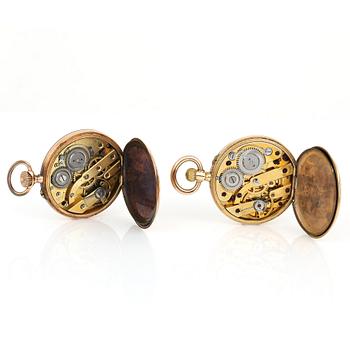FICKUR, 3 st, 14 k guld samt silver.