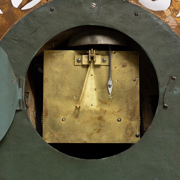 A late Gustavian wall clock by Per Henrik Beurling (master in Stockholm 1783-1806).