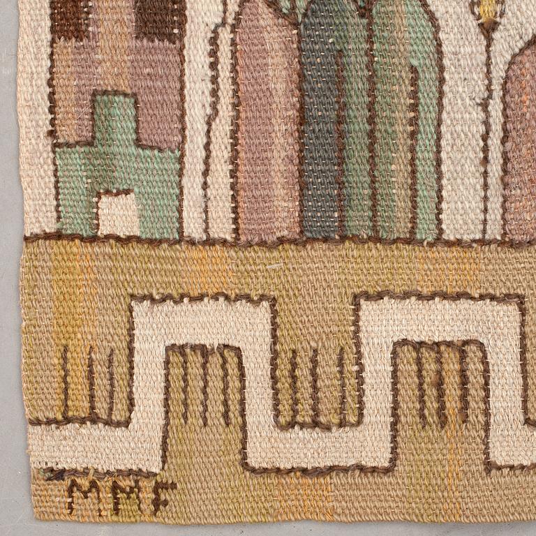 DRAPE. "Taraxacum". Tapestry weave. 258 x 150,5 cm. Signed MMF.
