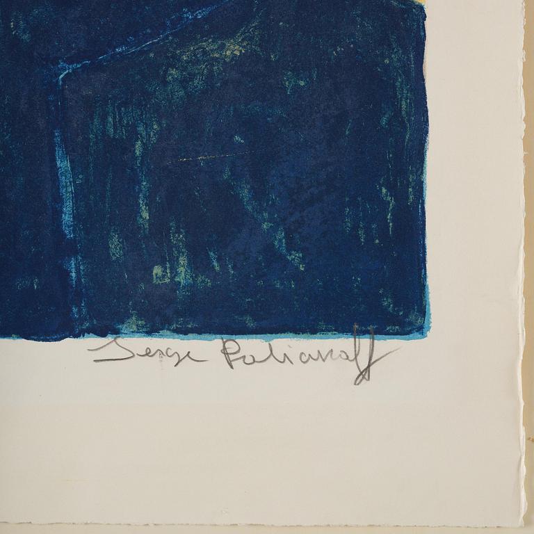 Serge Poliakoff, "Composition bleue et orange".
