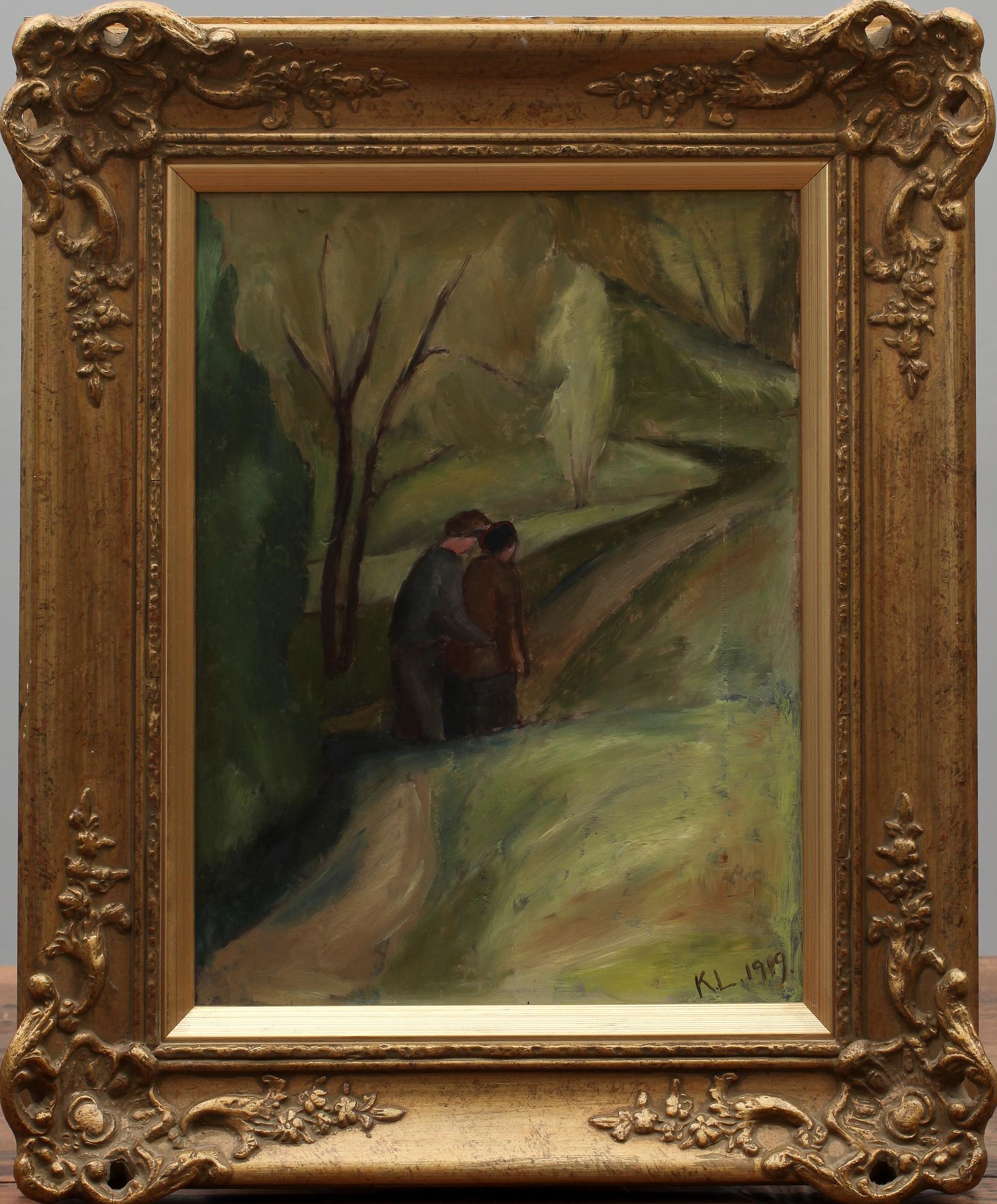 KRISTIAN LUNDSTEDT, olja på pannå, monogramsign och dat -19.