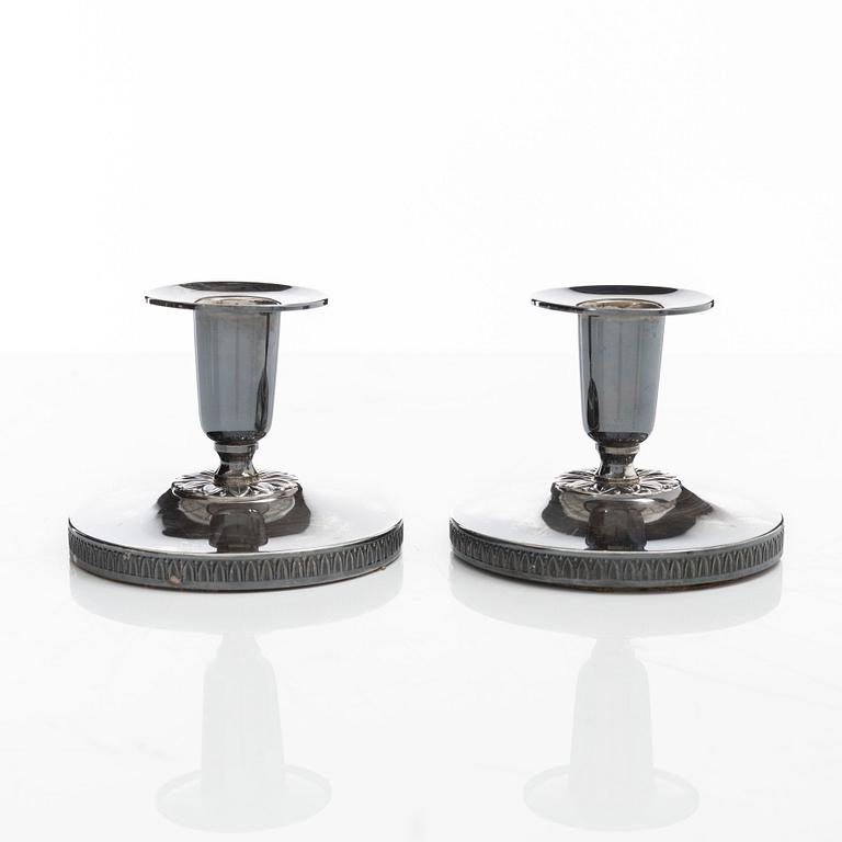 Candelsticks, a pair, silver, Gothenburg 1958.