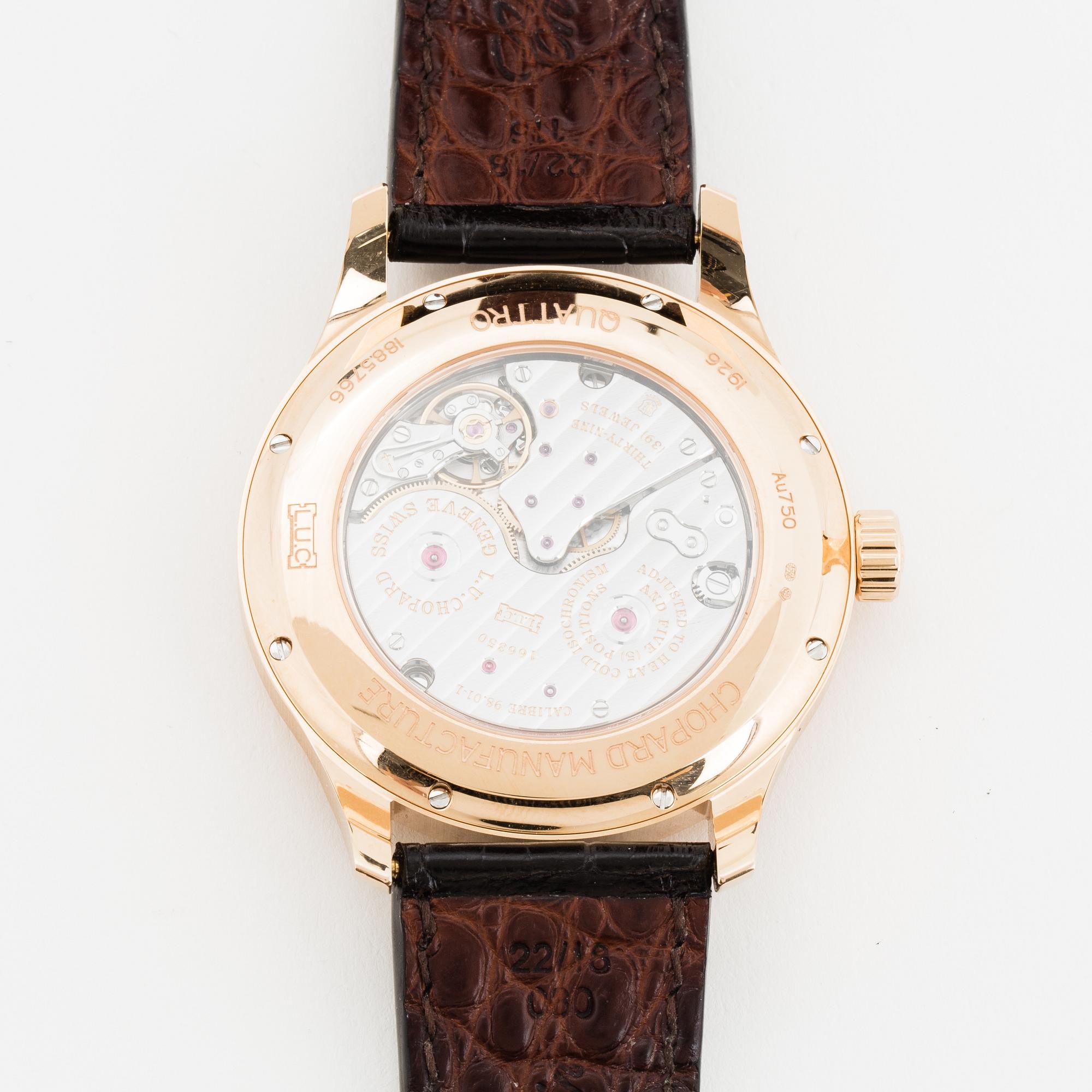 Chopard, L.U.C, Quattro, Chronometer, wristwatch, 43 mm.