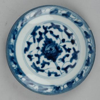 TALLRIKAR, 6 st, porslin, Kina, bla trol. Ming resp 1800-tal.