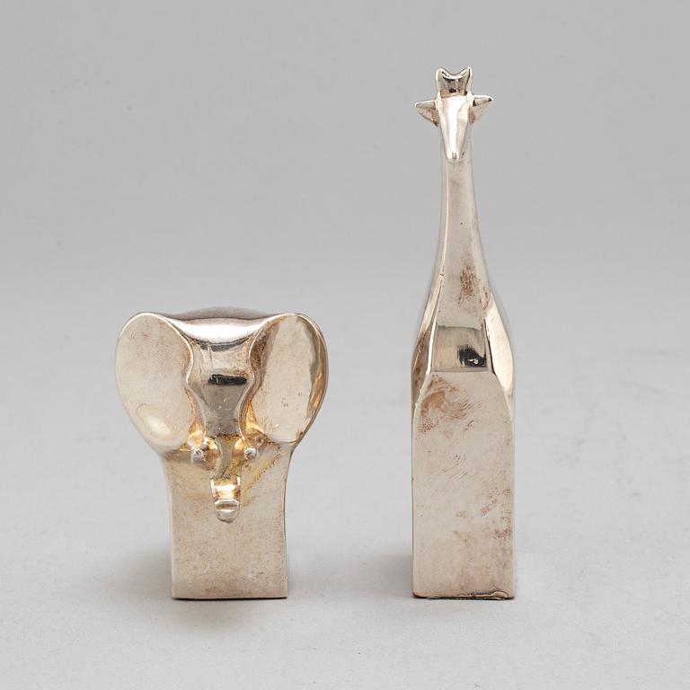 GUNNAR CYRÉN, wo silverplated figurines, Danish design, Japan.