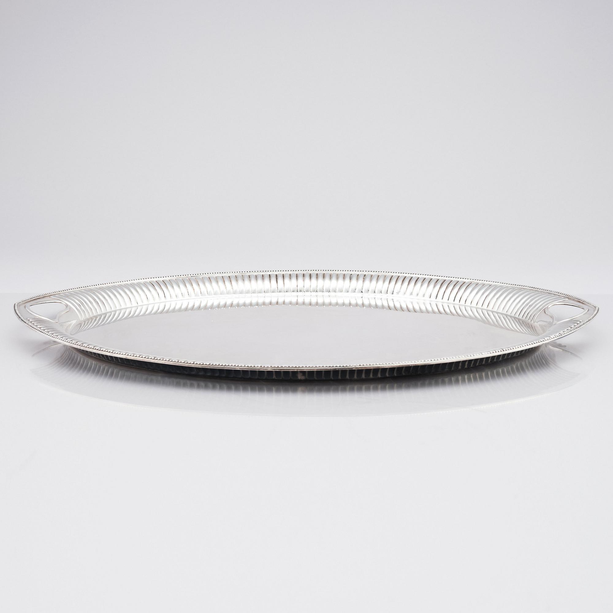 A Swedish early 20th Century silver tray, mark of CG Hallberg, Stockholm 1917.