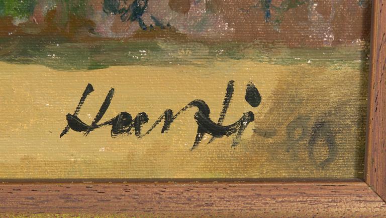 Armas Hursti, öljy leylle, signeerattu ja päivätty -80.