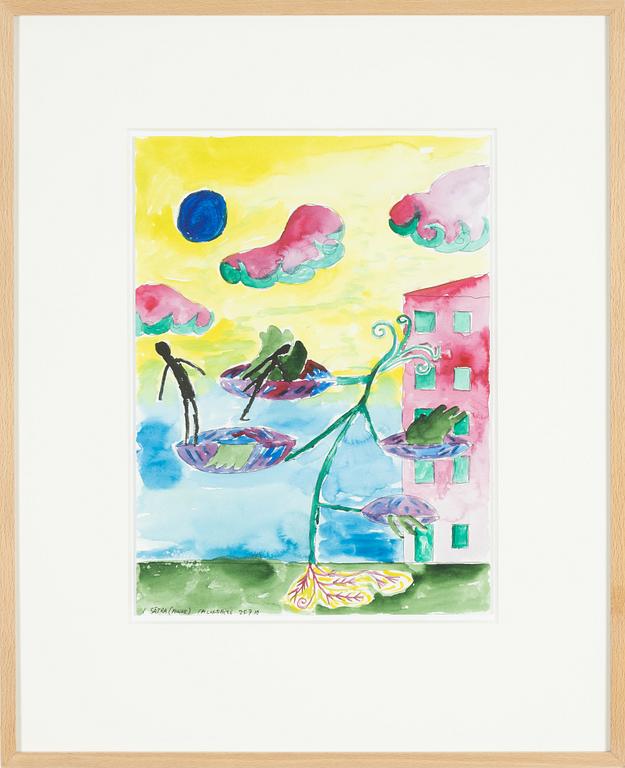 Carl Michael Lundberg,  mixed media on paper, signed and dated 25.7.10.