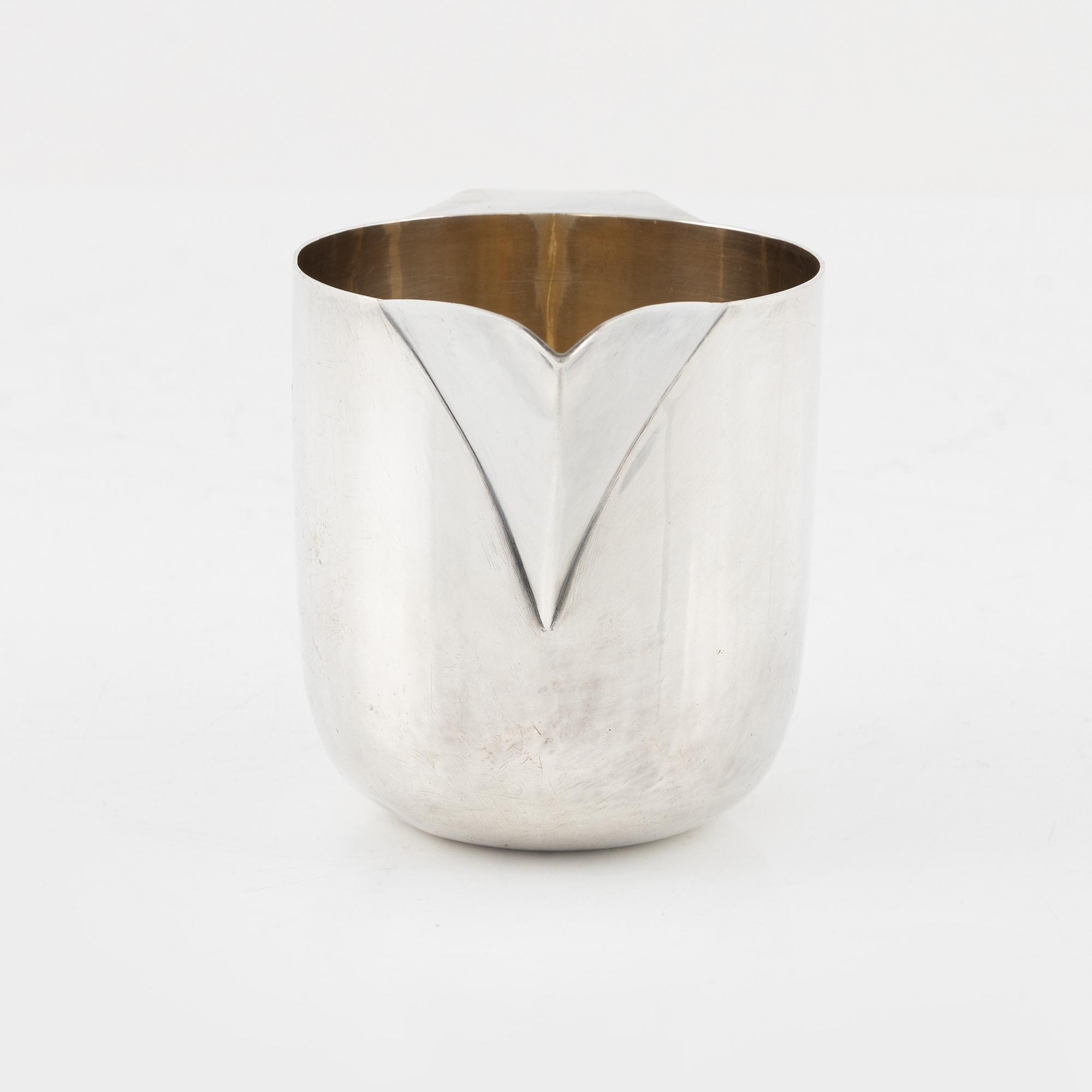 Birger Haglund, gräddkanna, sterling silver Stockholm 1968.