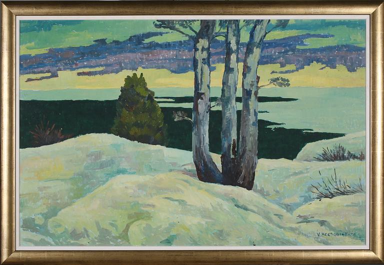 VERNER HOLMQUIST, olja på pappannå, signerad
 och daterad 1959.