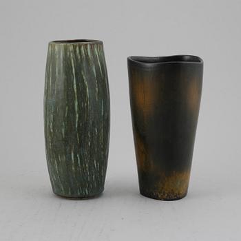 Gunnar Nylund, earthenware vases, Rörstrand, Sweden, mid 20th century.