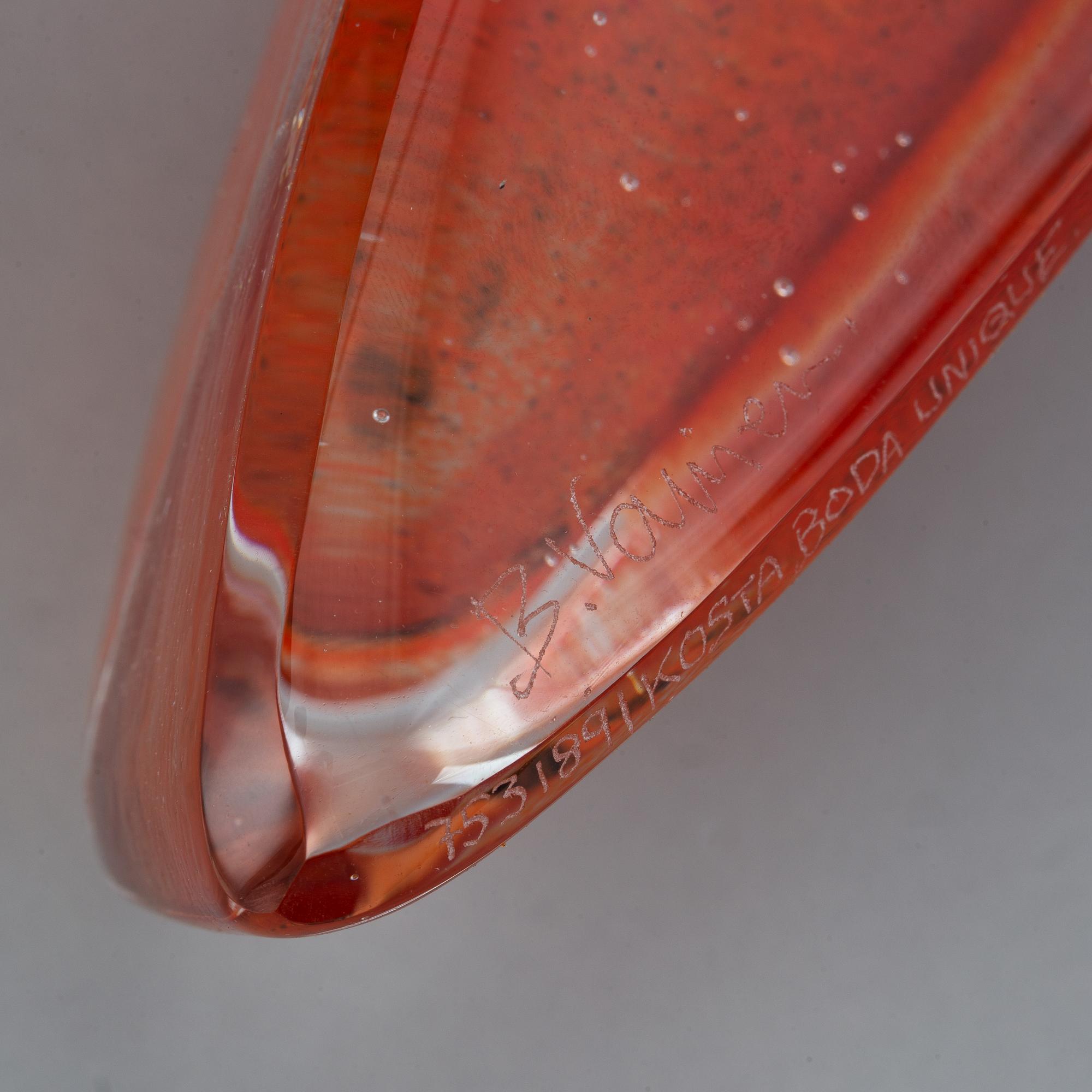 Bertil Vallien, sculpture, glas, signed B. Vallien 7531891 Kosta Boda Unique.