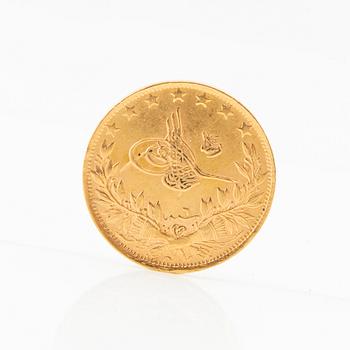 Gold coin 100 kurus Ottoman Empire 1909.