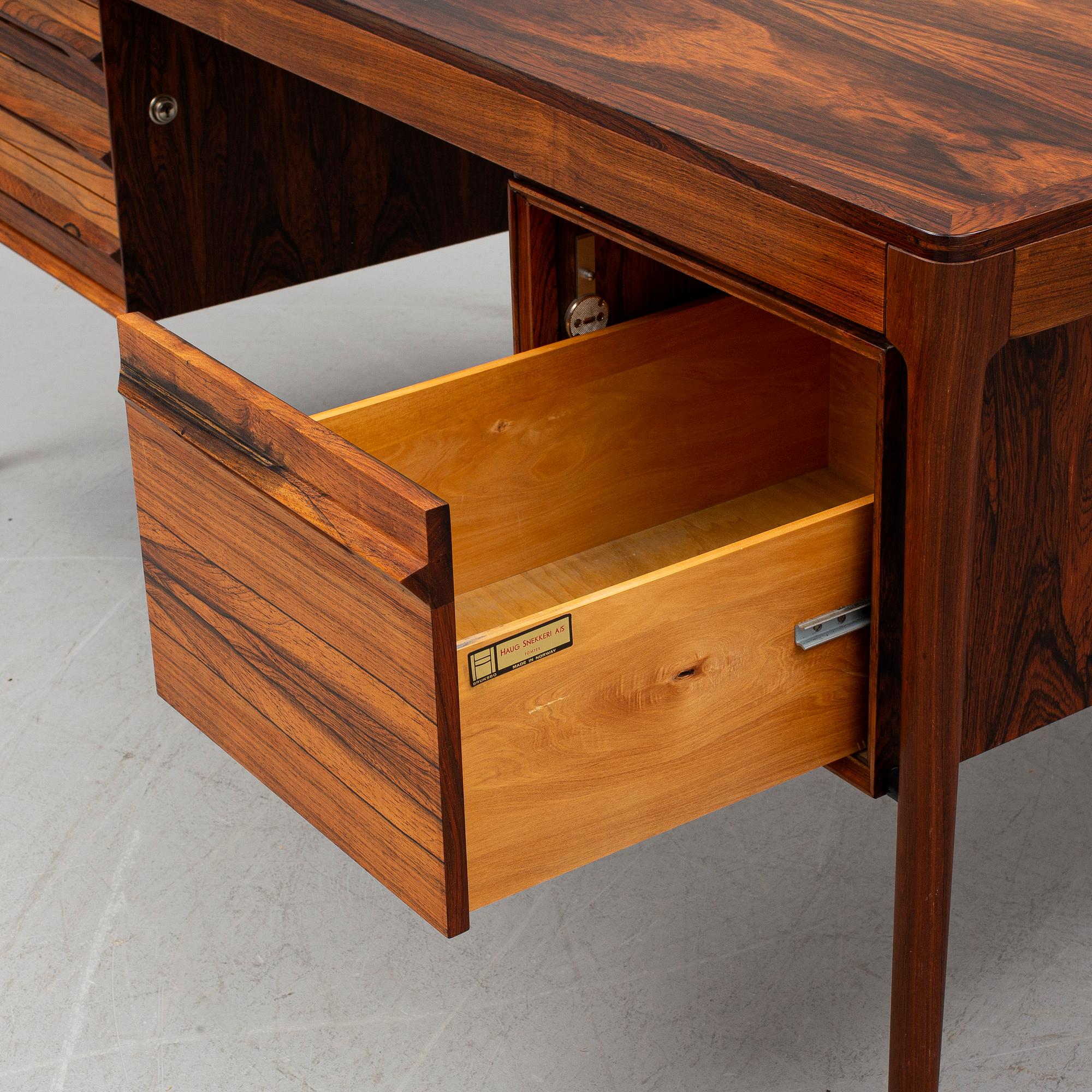 A rosewood desk by Torbjorn Afdal, Bruksbo, Haug Snekkeri AS