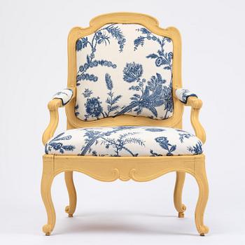 A Swedish rococo fauteuil, Stockholm, later part 18th century.