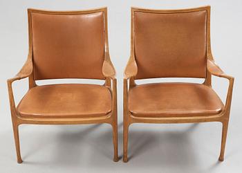 A pair of Hans Asplund armchairs, Nordiska Kompaniet, Sweden 1955.