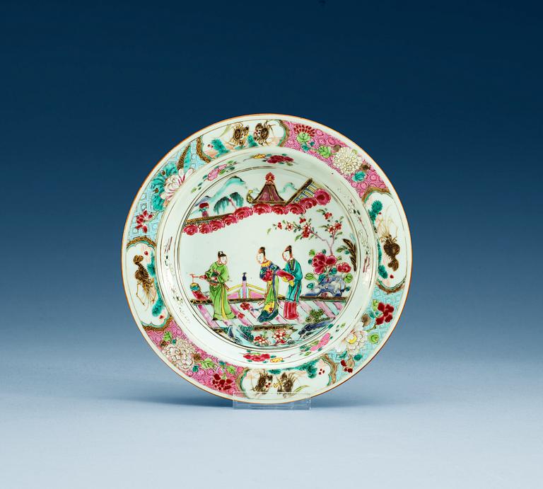 TALLRIK, kompaniporslin. Qing dynastin, Yongzheng (1723-35).