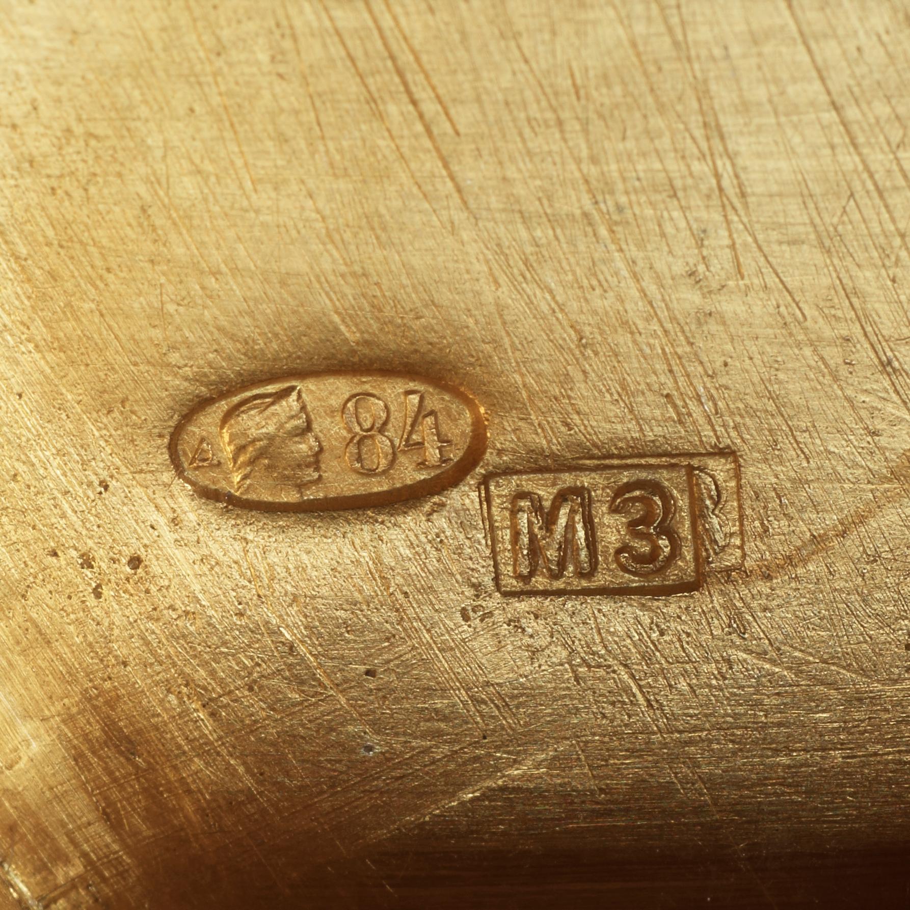 A Russian 20th century silver-gilt and enamel box, unidentified makersmark, Moscow 1908-1917.