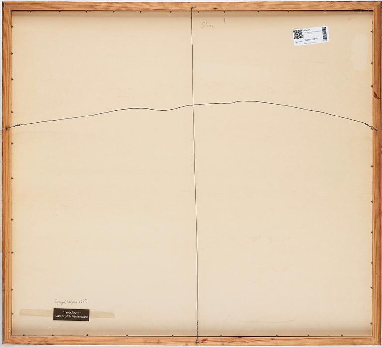 CARL FREDRIK REUTERSWÄRD, watercolor and laquer, on canvas laid on panel, dated 1972.