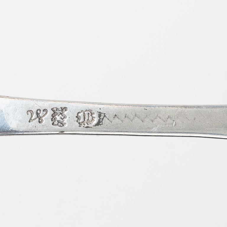 A Swedish silver rat-tail spoon, mark of Jacob Brunck, Stockholm 1733.