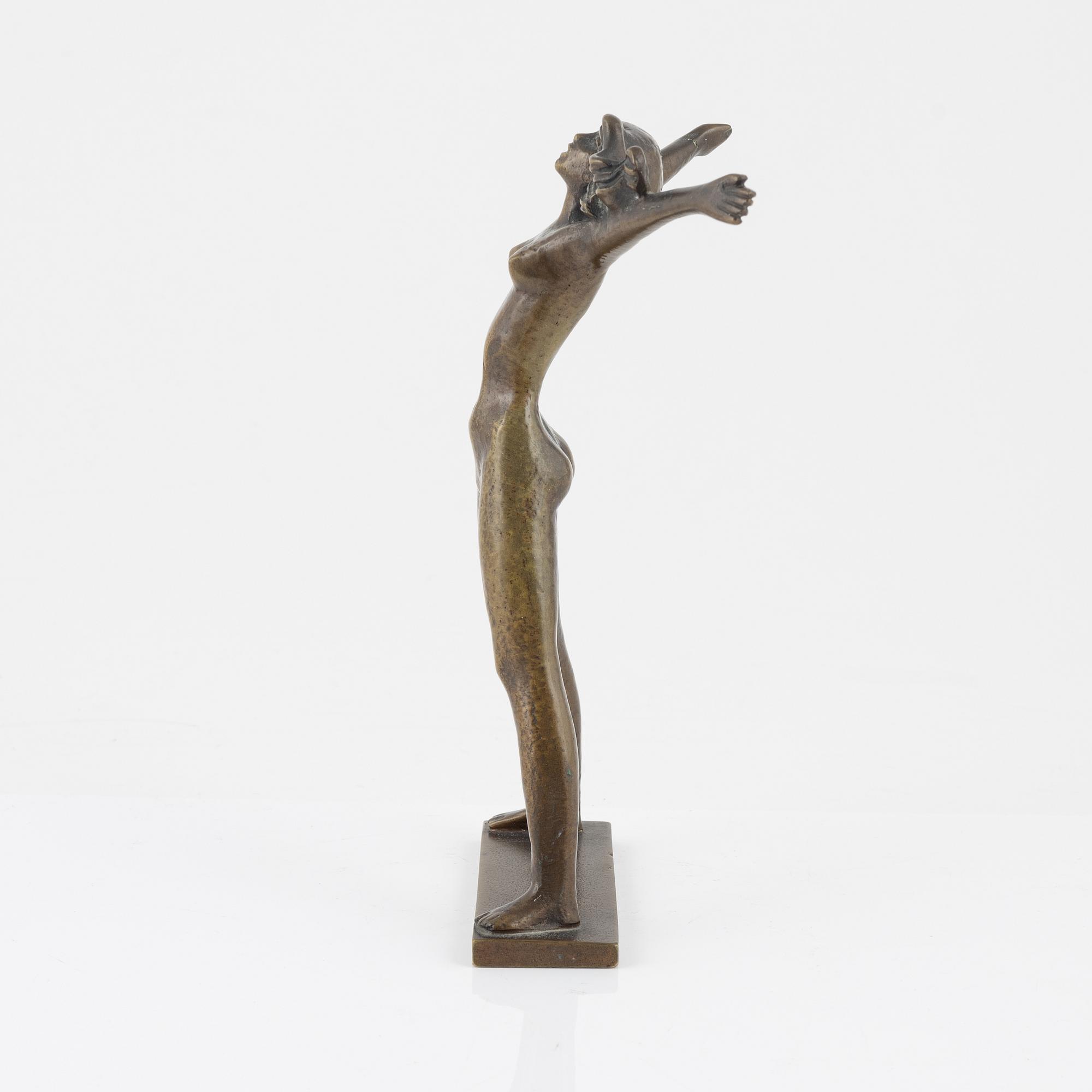 Stig Blomberg, a 'Fritidsflickan' bronze sculpture, Ystad Brons, Sweden.