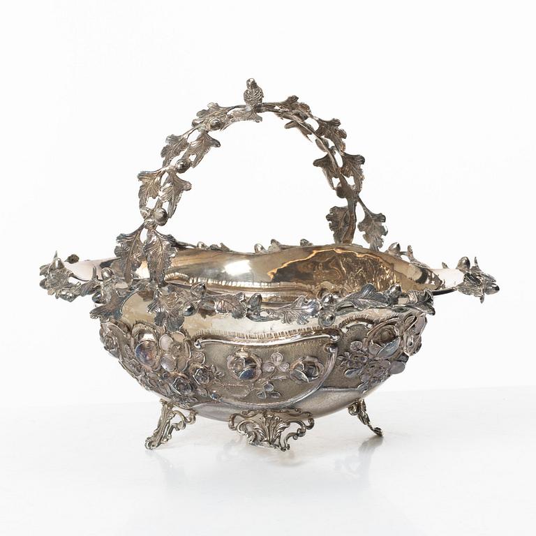 Basket, sterling silver, 20th century.