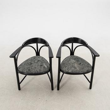 Armchairs, 6 pcs, model 87, Thonet, late 20th century.
