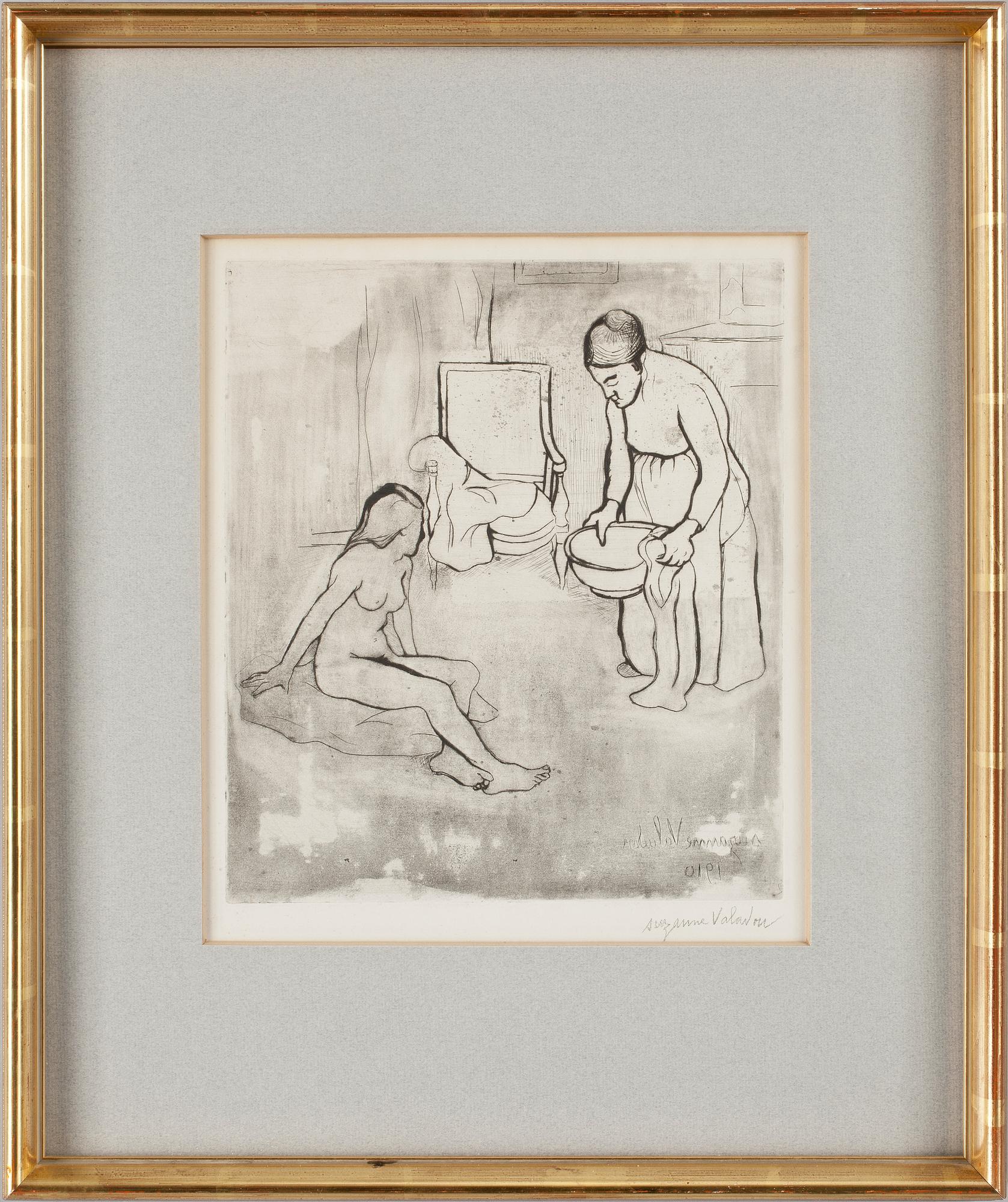 SUZANNE VALADON, etsning och torrnål. Sign.