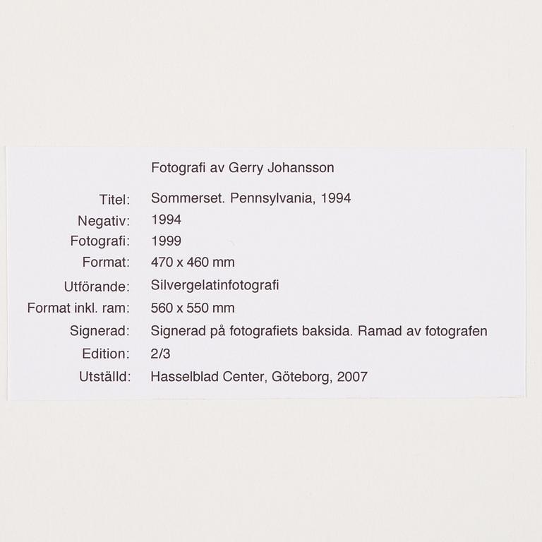 Gerry Johansson, "Sommerset. Pennsylvania", 1994.
