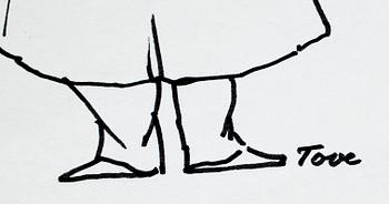 TOVE JANSSON, tuschteckning, sign.