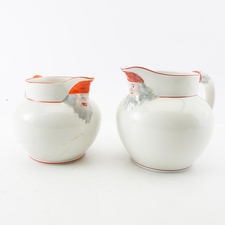 Carafes with and 3 pcs as well as pitchers 2 pcs including Rörstrand, first half of the 20th century.