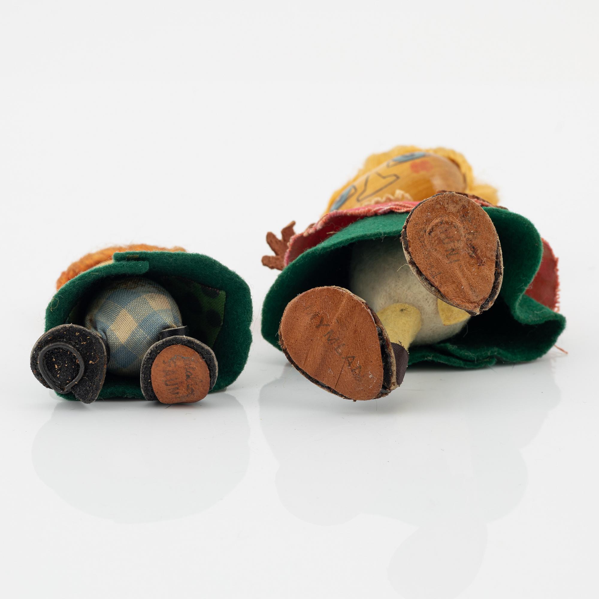 Two Moomin figures by Atelier Fauni, Finland 1950's-60's.