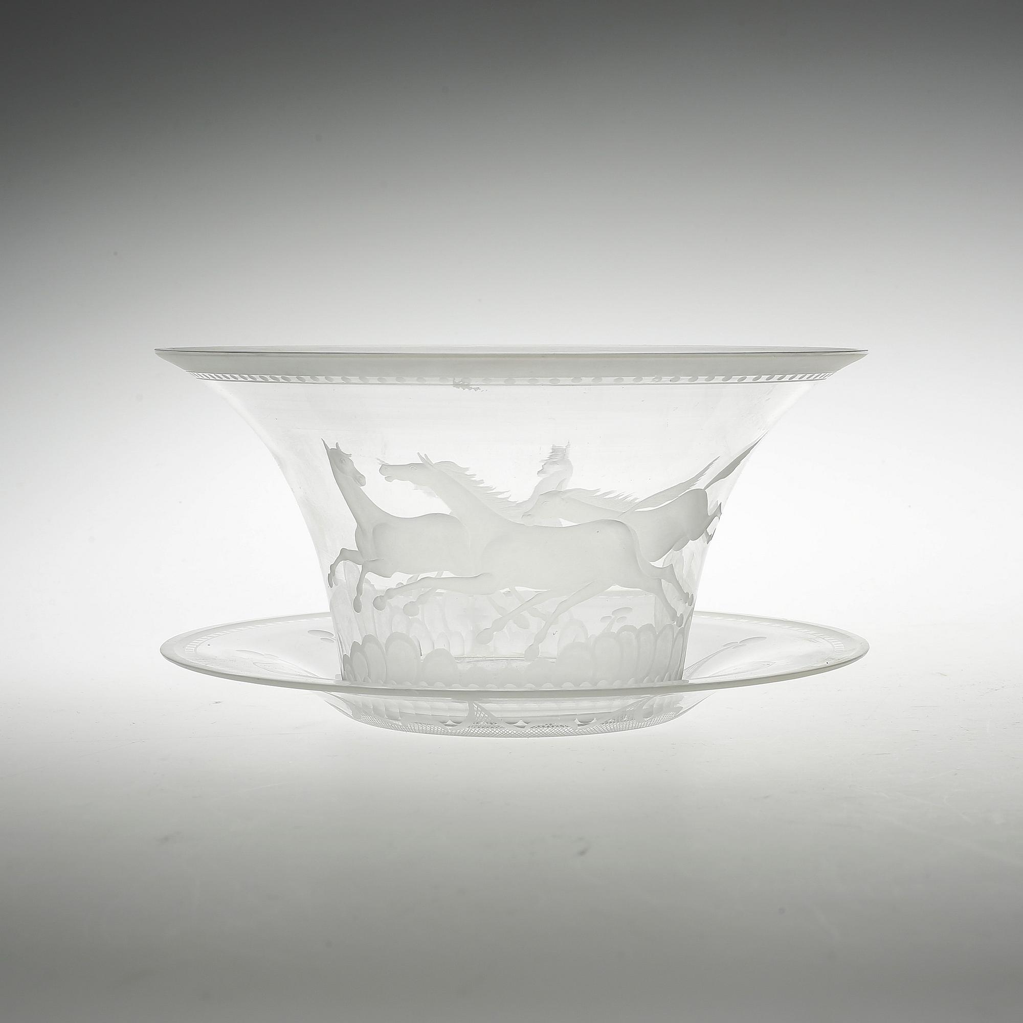 SKÅL MED FAT, glas. Lars Kjellander, 1920-30-tal.