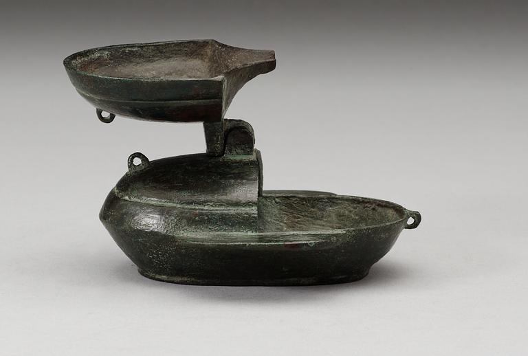 A ritual bronze drinking vessel, Han dynasty (206 BC - 220 AD).