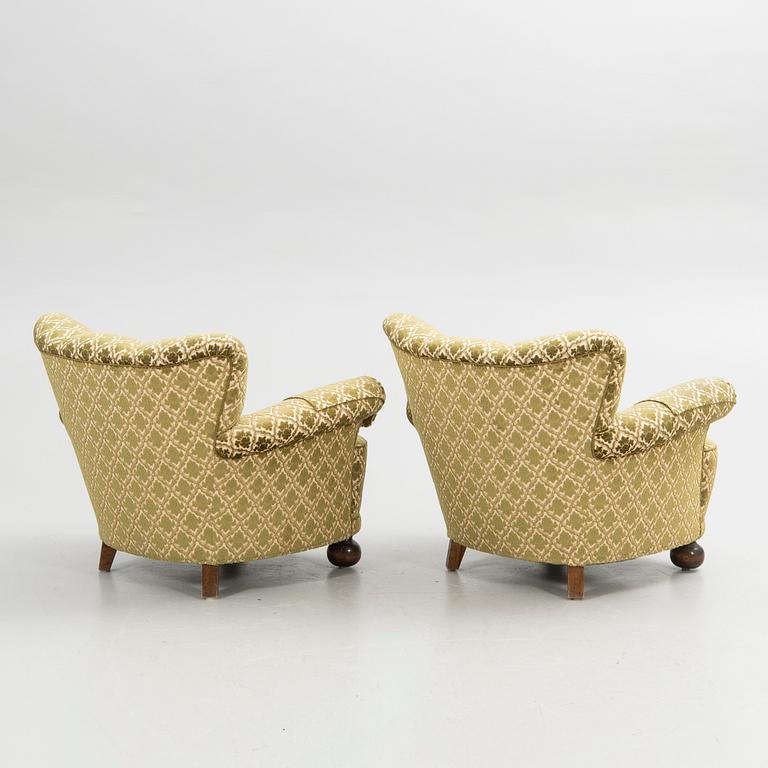 Fåtöljer, ett par, Swedish Modern, 1940-tal.