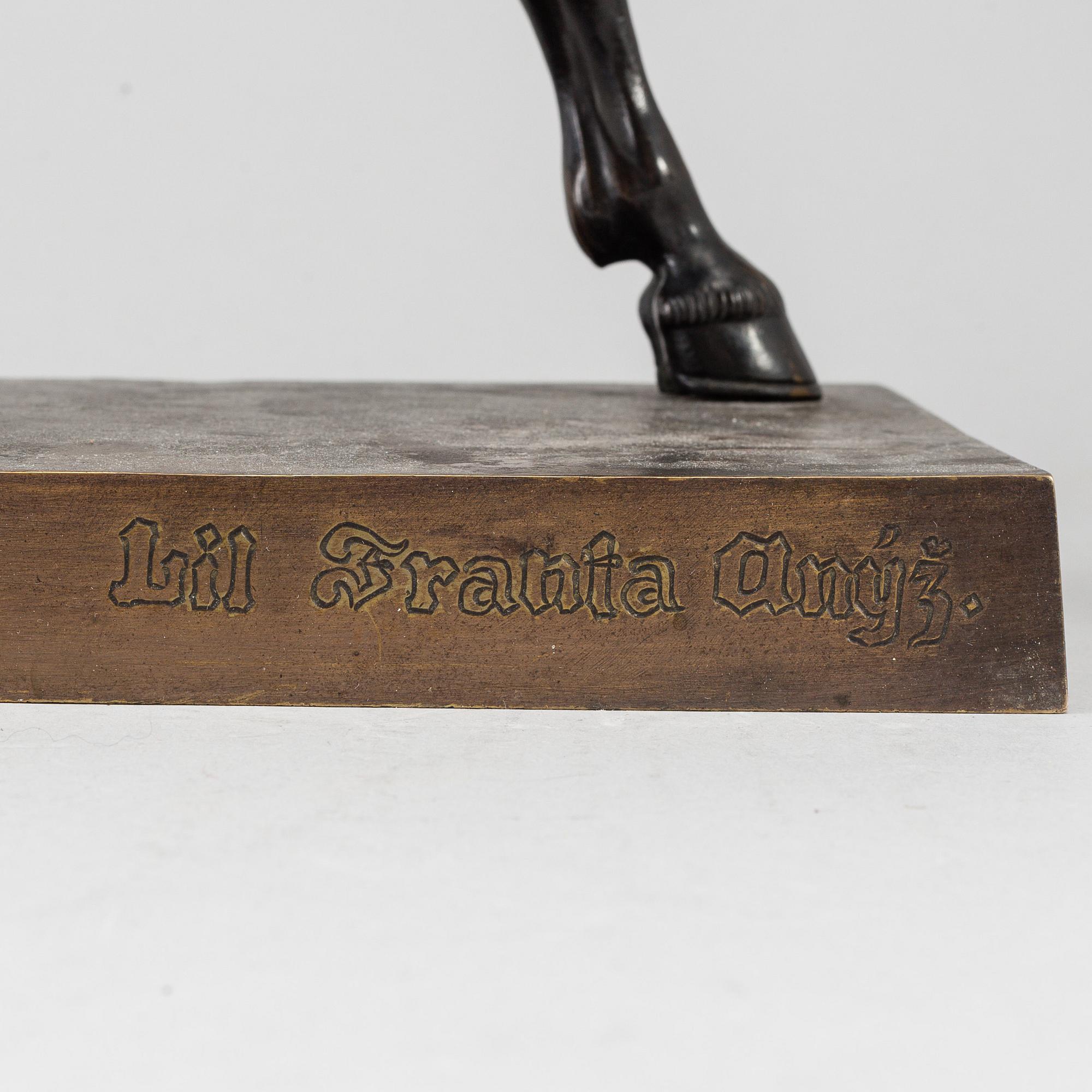 BOHUSLAV SCHNIRCH, sculpture. Bronze. Stamp signed. Height 39.5 cm, length 38 cm.
