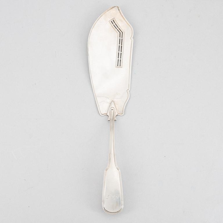 John Edwards III, fiskserveringsspade, silver, London 1801.