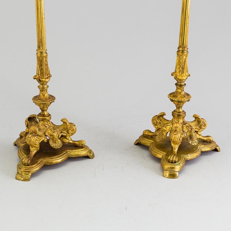 A pair of neorenaissance candelabras, about 1900.