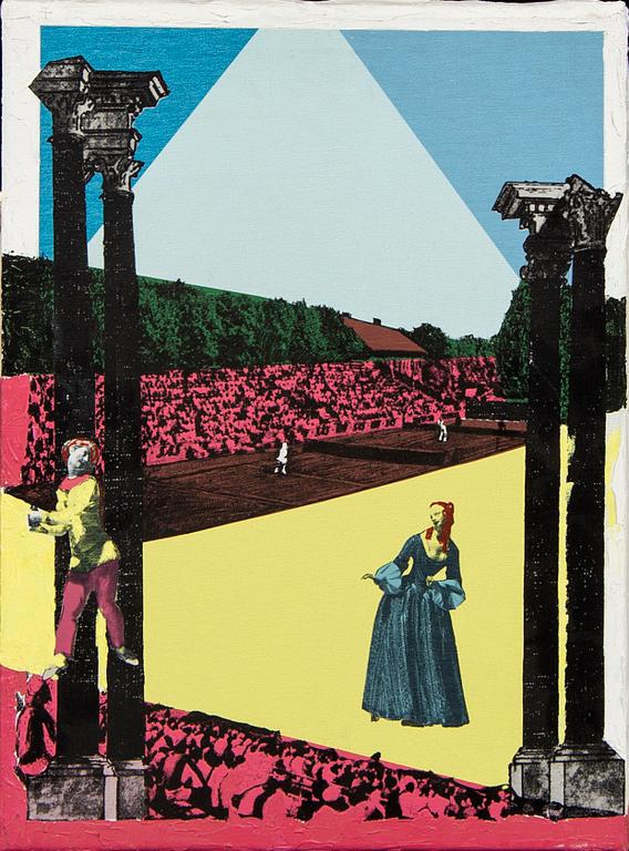 Franco Costa, an mixed media on canvas, signed a tergo 2/7.